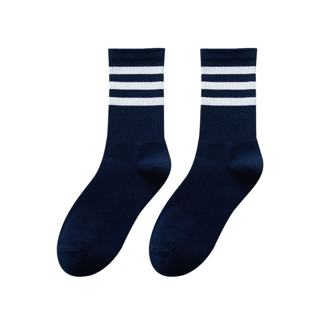 Old Fashion 3 Strips Cotton Socks