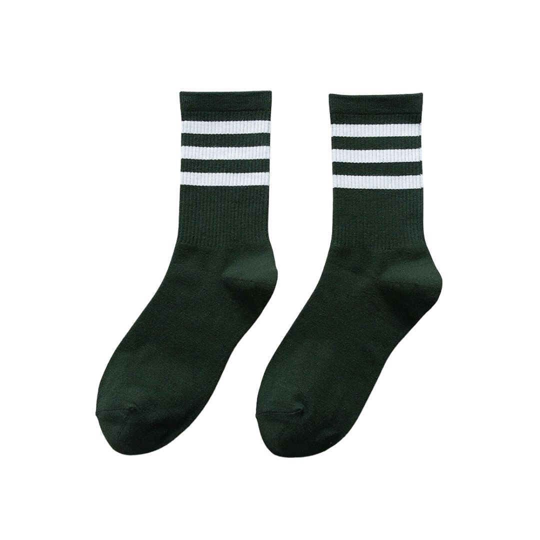 Old Fashion 3 Strips Cotton Socks