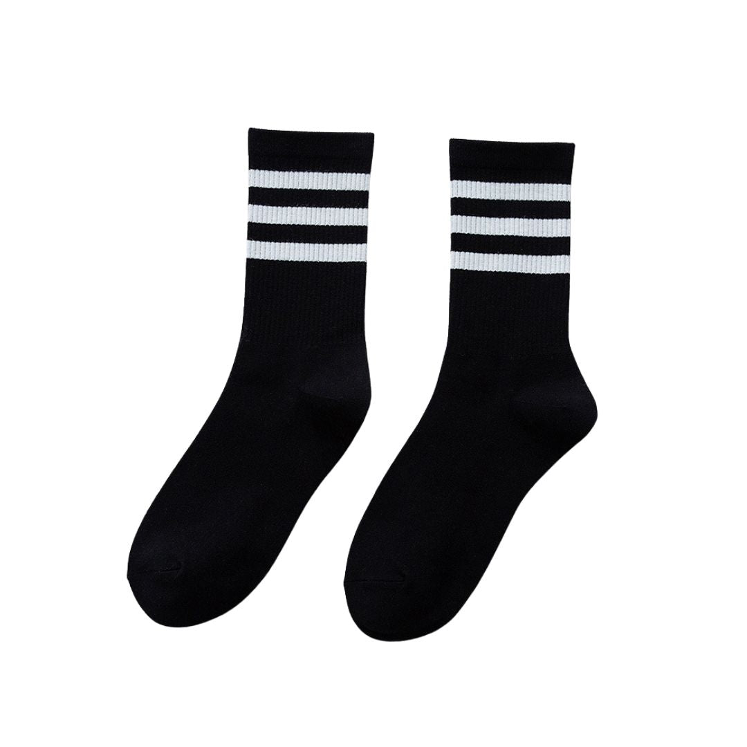 Old Fashion 3 Strips Cotton Socks