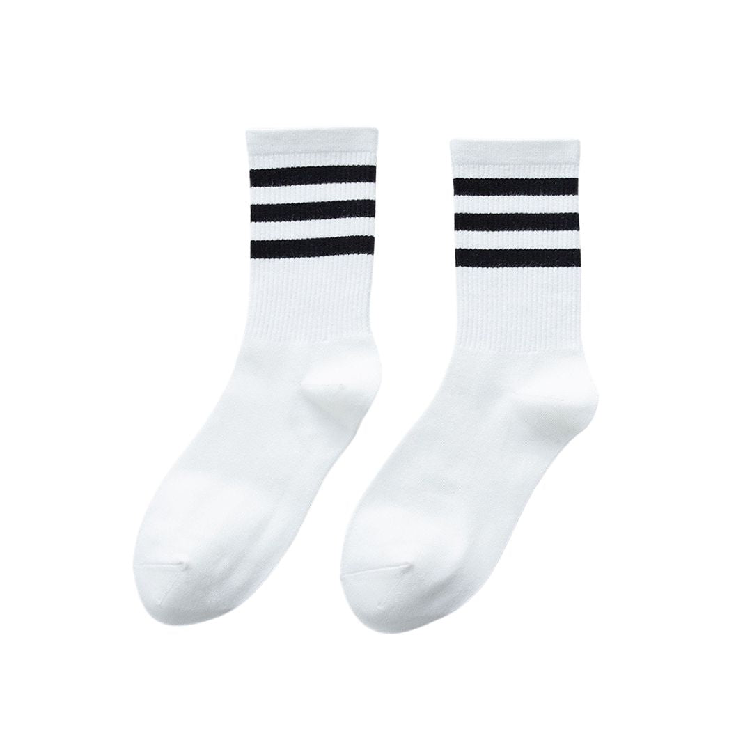 Old Fashion 3 Strips Cotton Socks