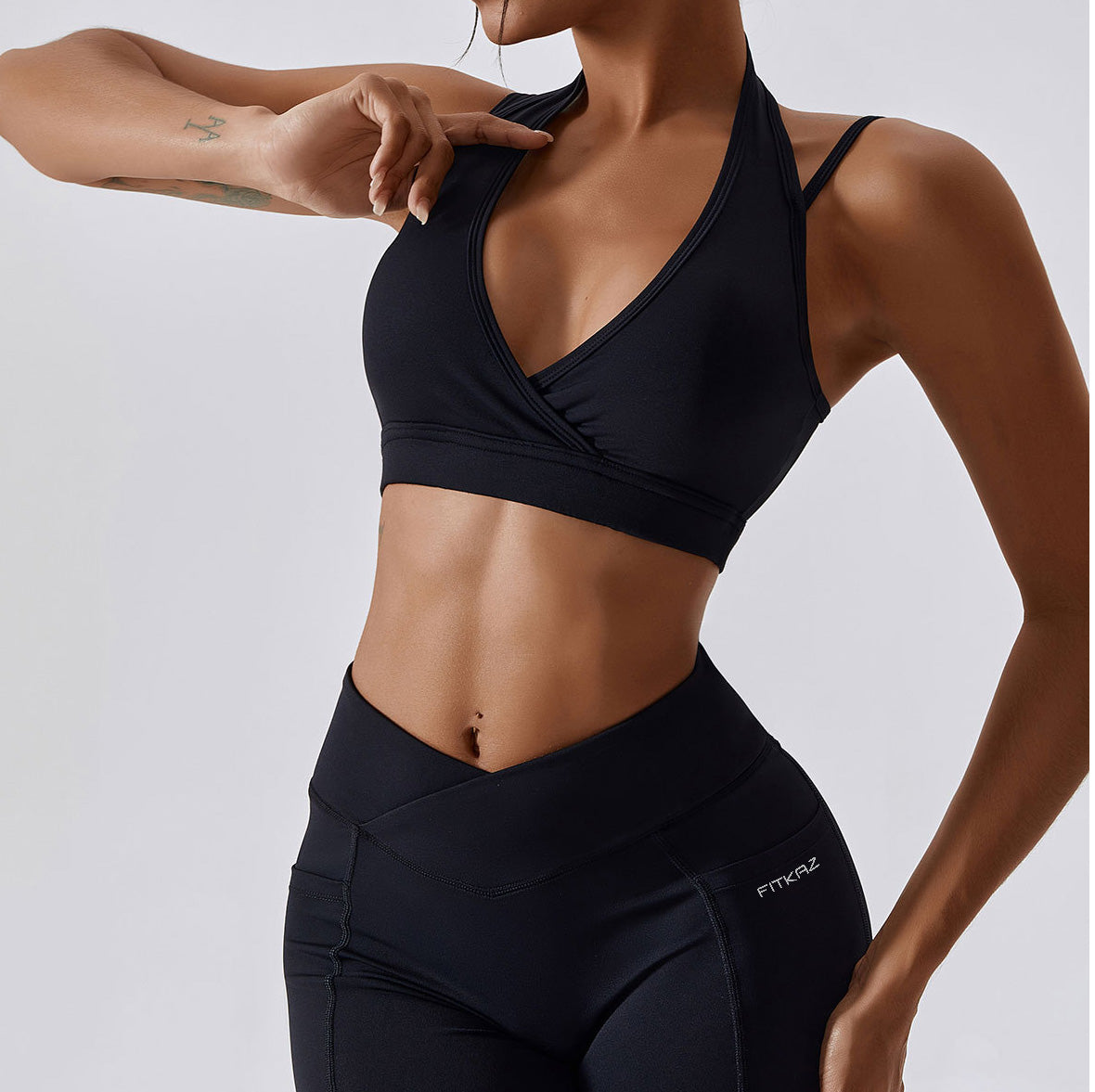 Quick Dry Breathable Deep V Sports Bra