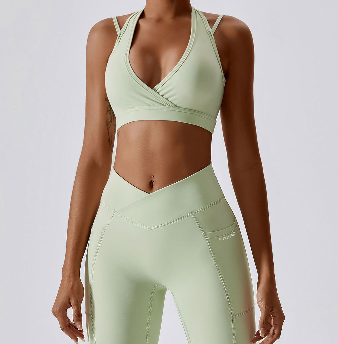 Quick Dry Breathable Deep V Sports Bra