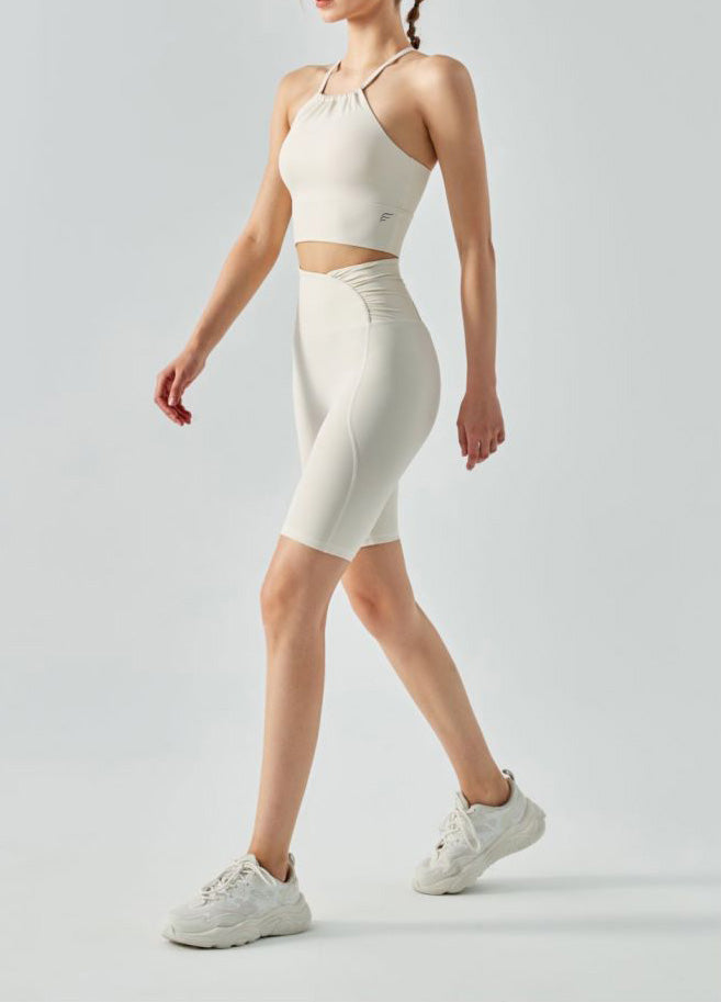 Halter Top Wrinkles Neck Sports Bra