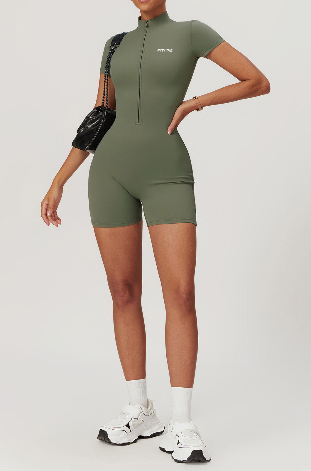 CloudyTouch Zip Up One Picec Jumpsuit (No Pads)