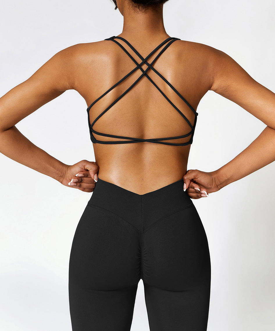 Flash Sale - Knitted High Intensity Crossed Back Sports Bra