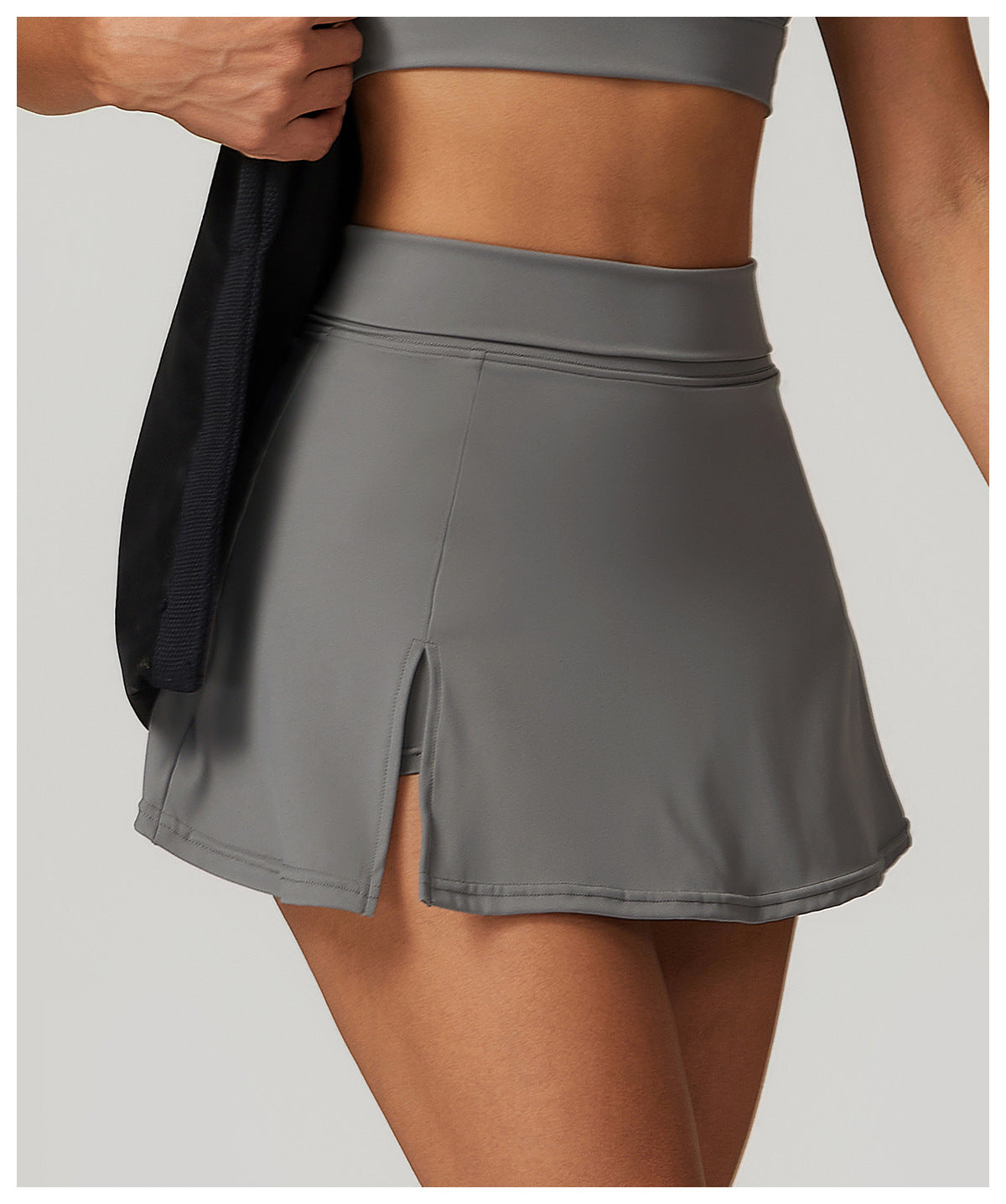 High Waist A Shape Mini Slit Build-in Sports Skirts