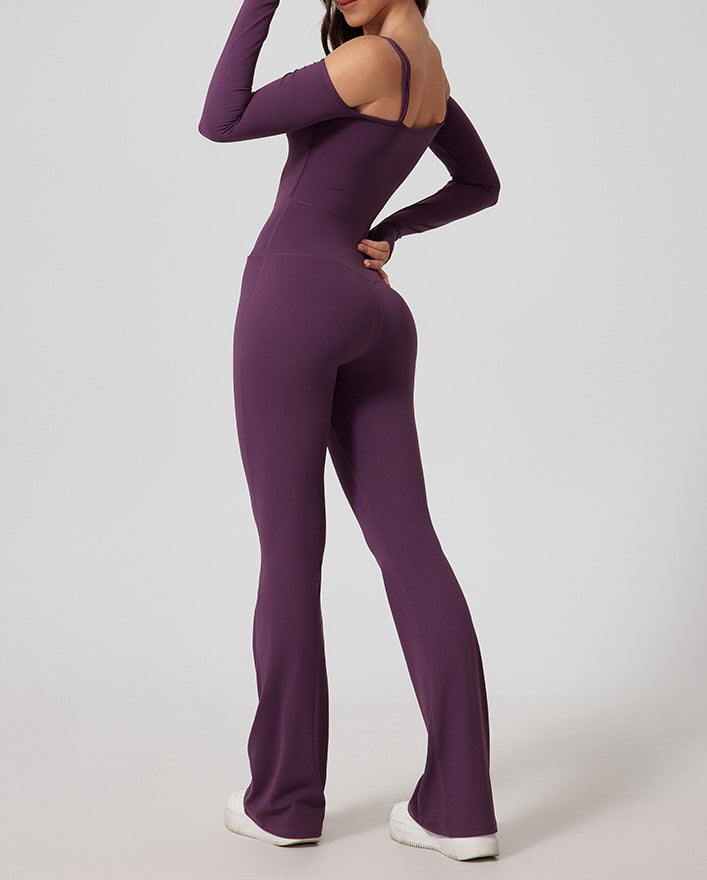 Off Shoulder One-Piece Boot Cut Jumpsuit