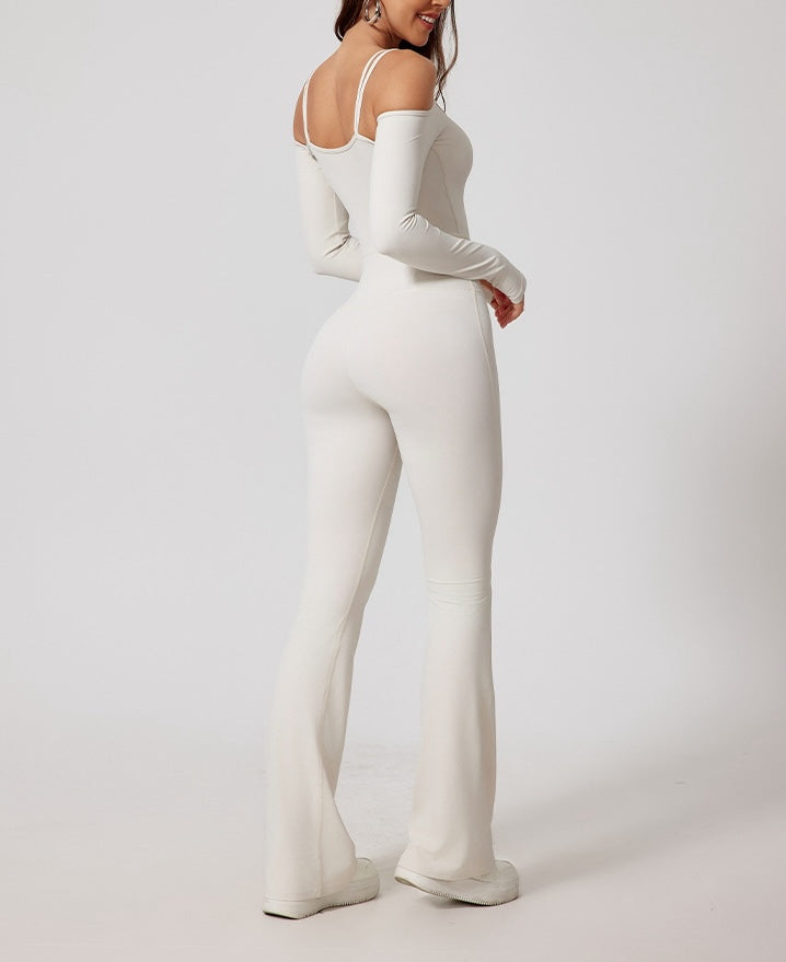 Flash Sale - Off Shoulder One-Piece Boot Cut Jumpsuit