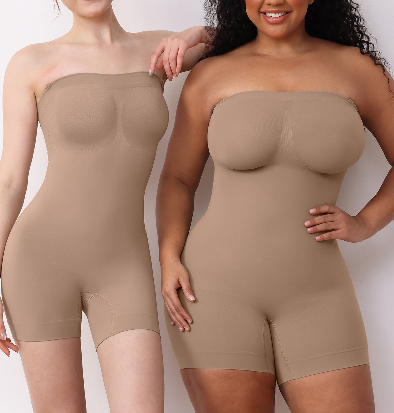 Knitted Ultra Slim Mid Thigh Detachable Straps Bodysuit