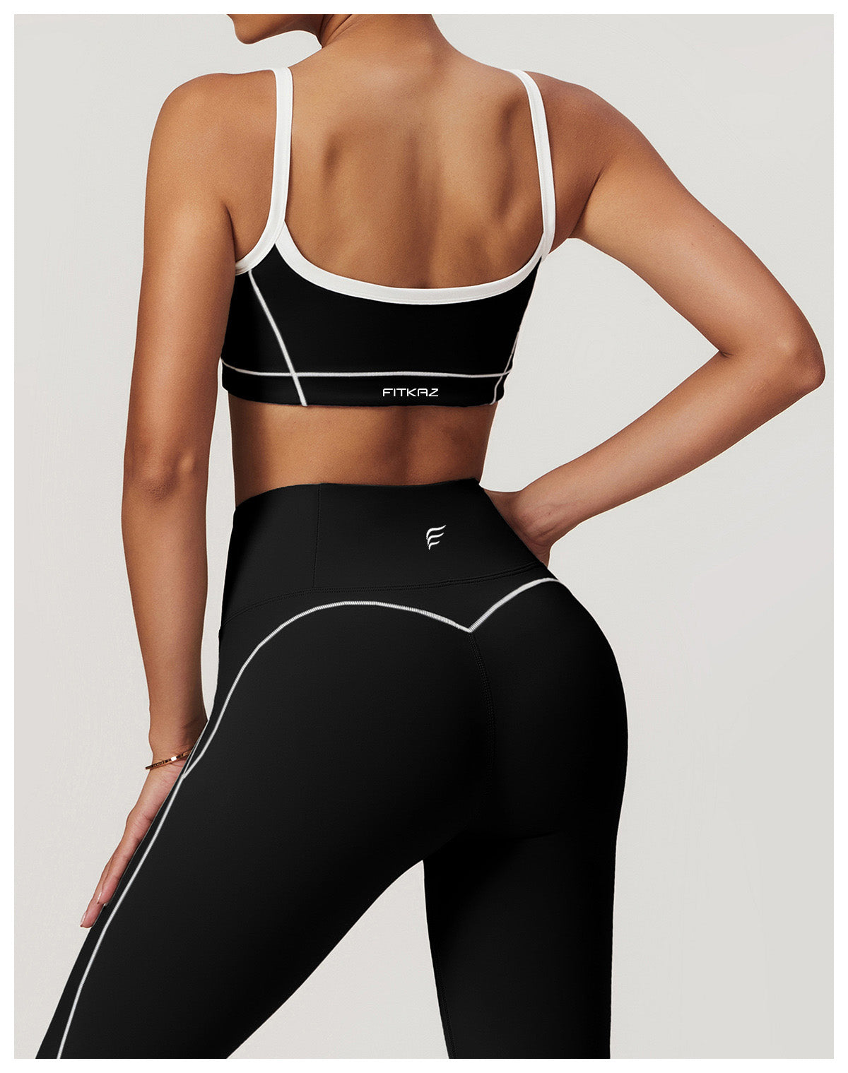 Skin Touch White Doodle Lines Sports Bra