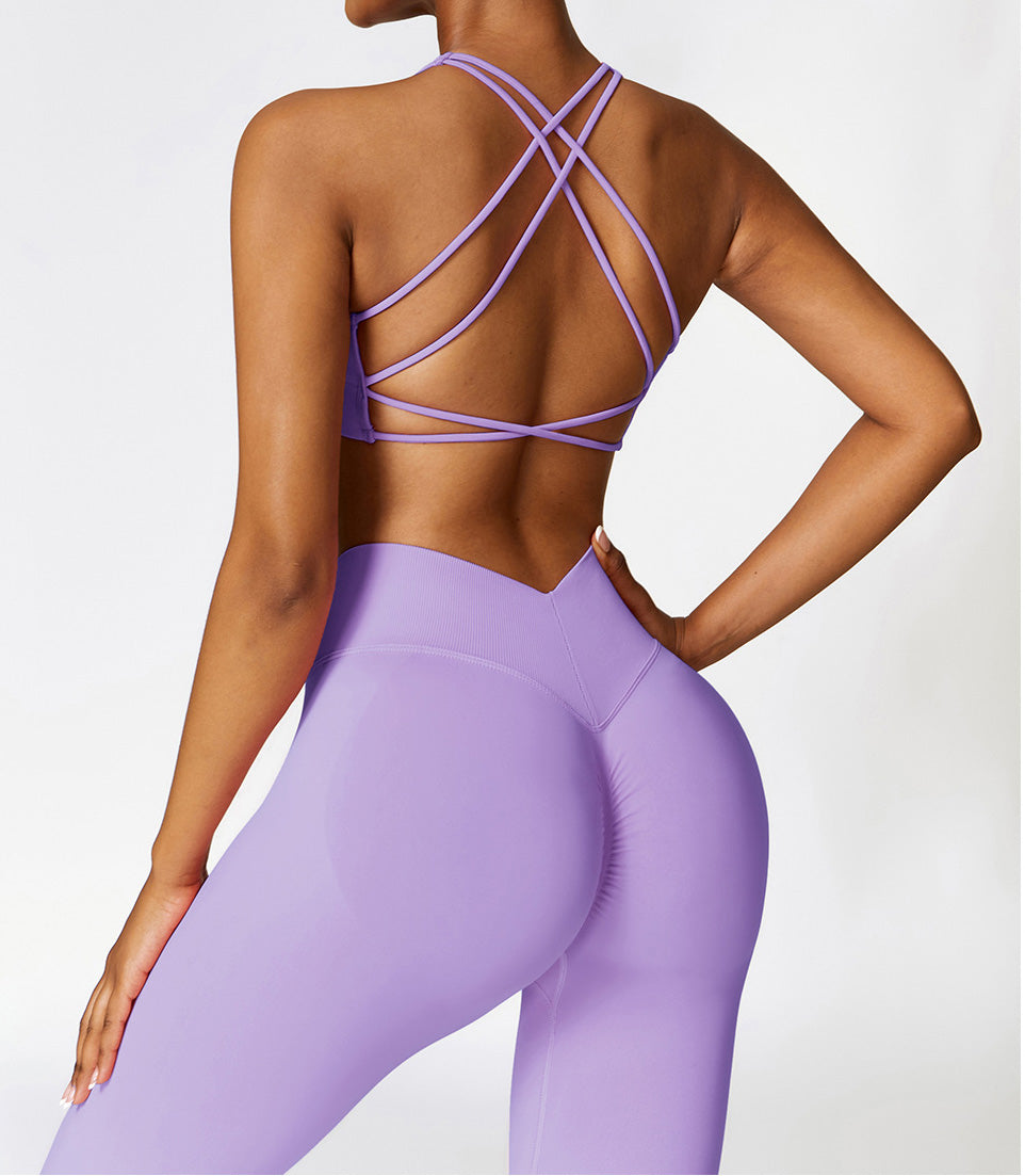 Flash Sale - Knitted High Intensity Crossed Back Sports Bra