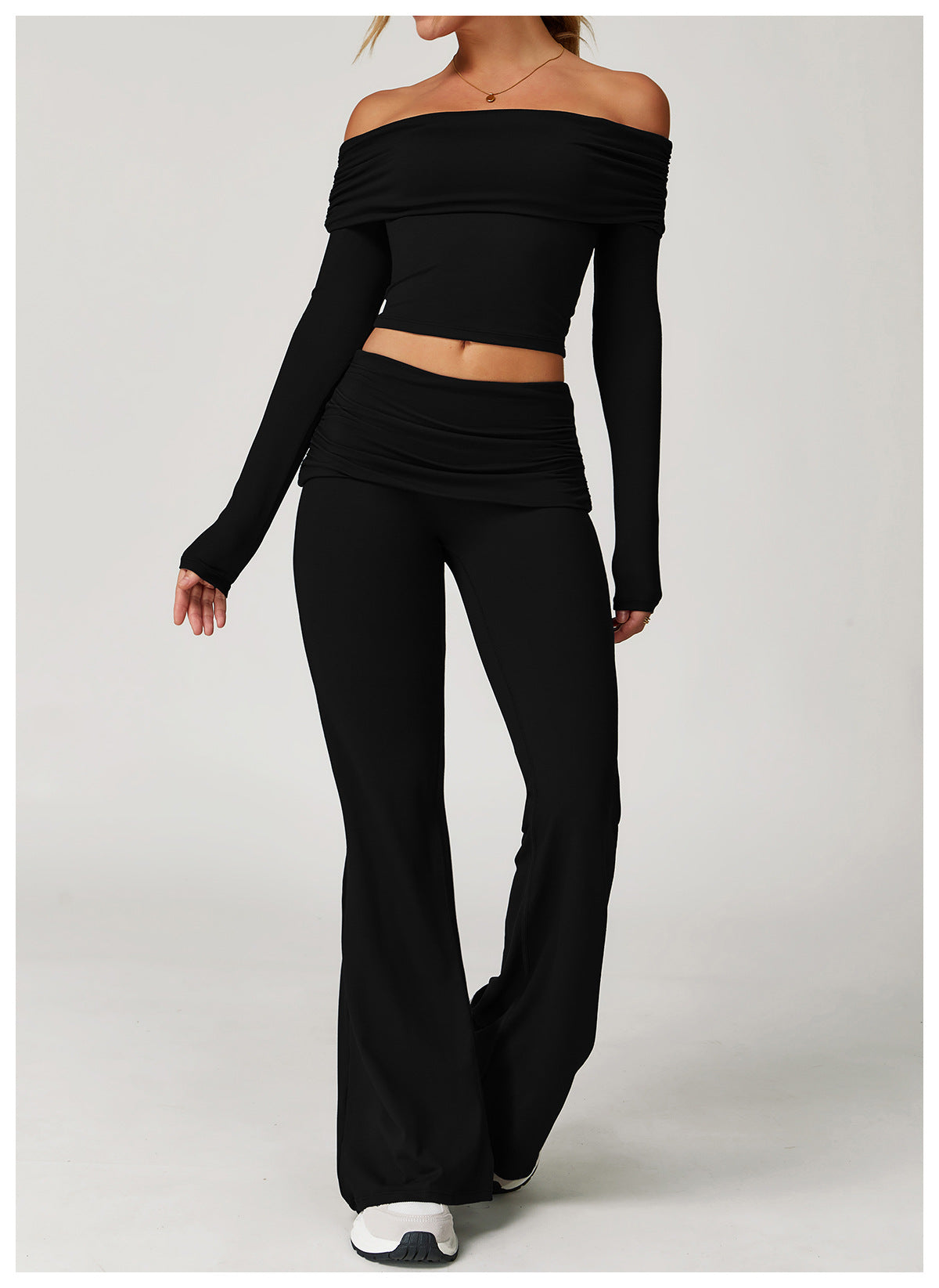 Off Shoulder Built-in Pads Casual Sports Top