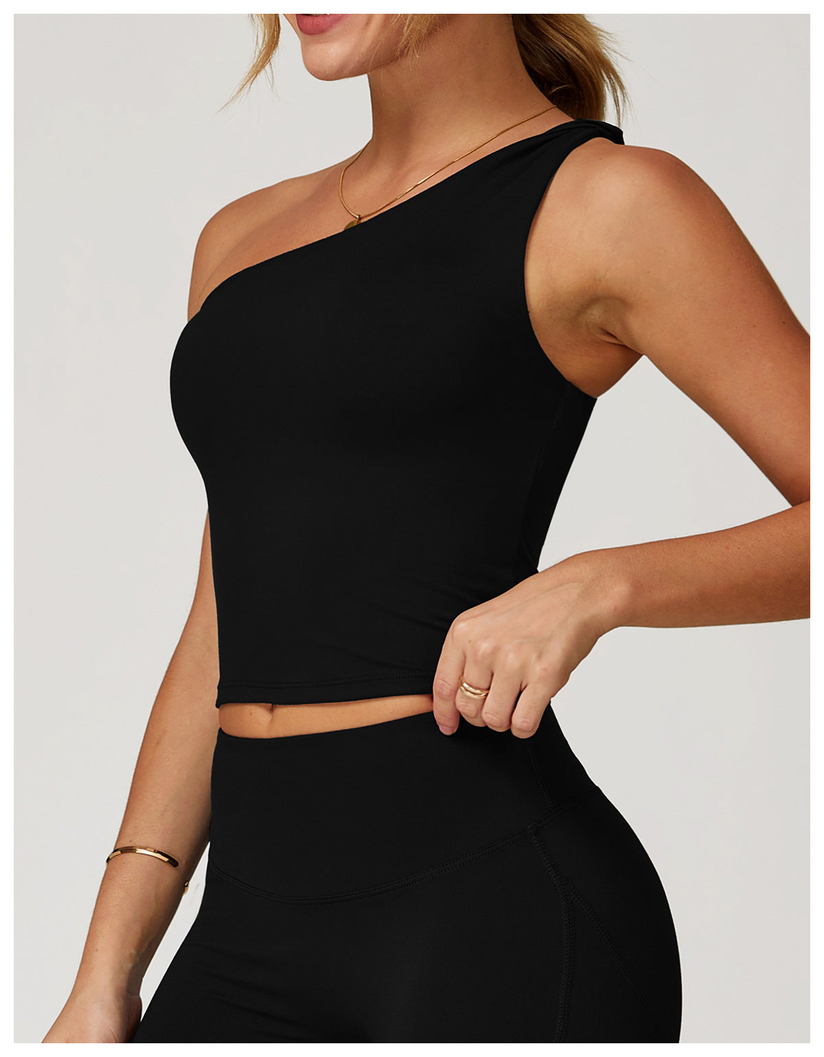 Single Shoulder Slim Casual Sports Tank Top