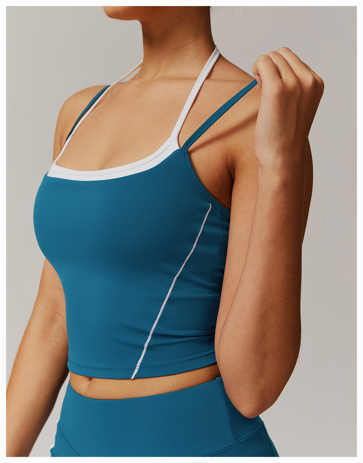 Skin Touch White Doodle Lines Sports Tank Top