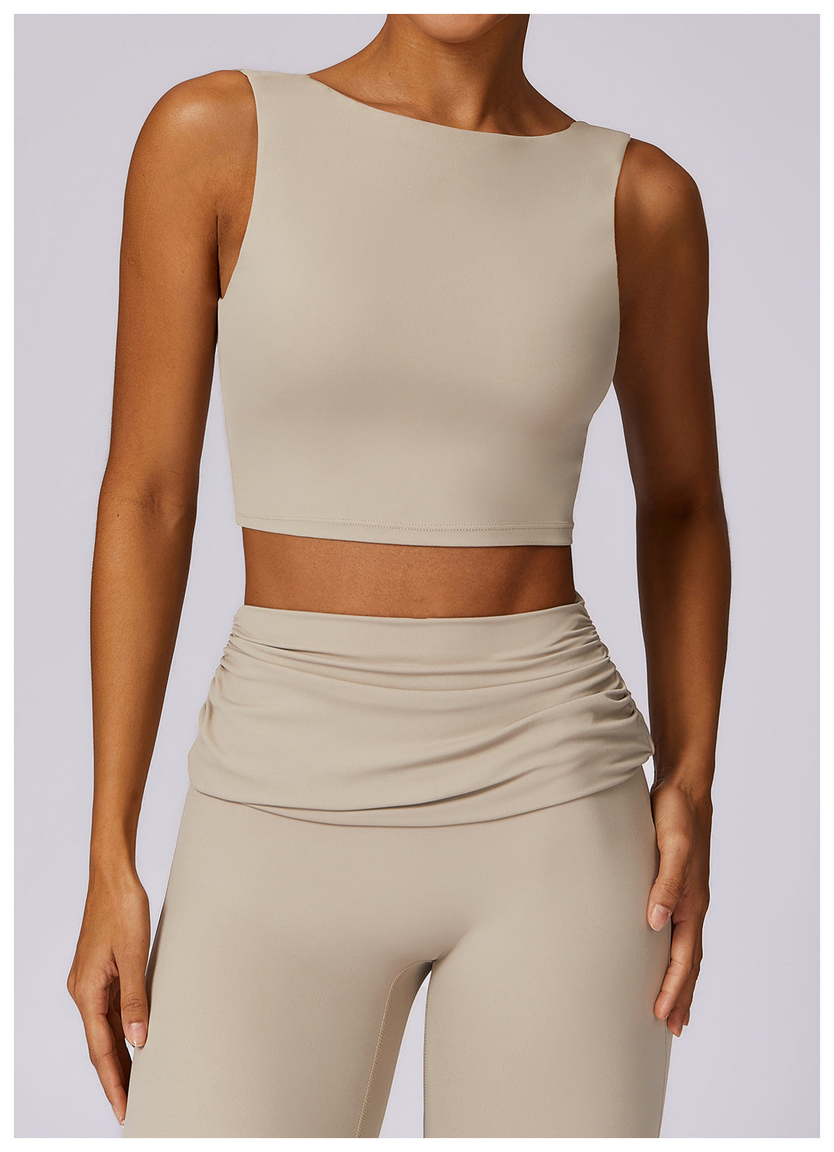 Total Backless Flat Neck Casual Sports Top