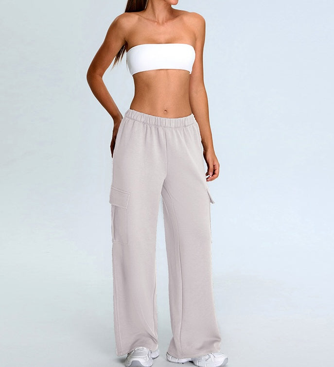 Rib Knit One Piece Tube Top Sports Bra