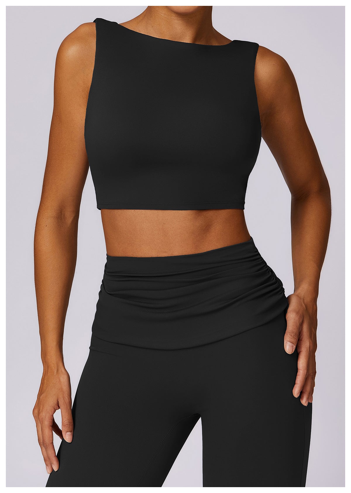 Total Backless Flat Neck Casual Sports Top