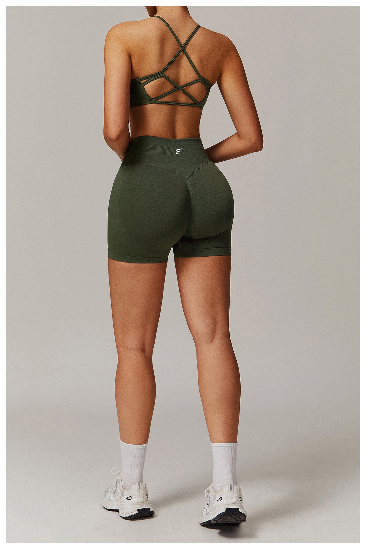 Seamless Knitted Mid High Waist High Intensity Peach Booty Sports Short