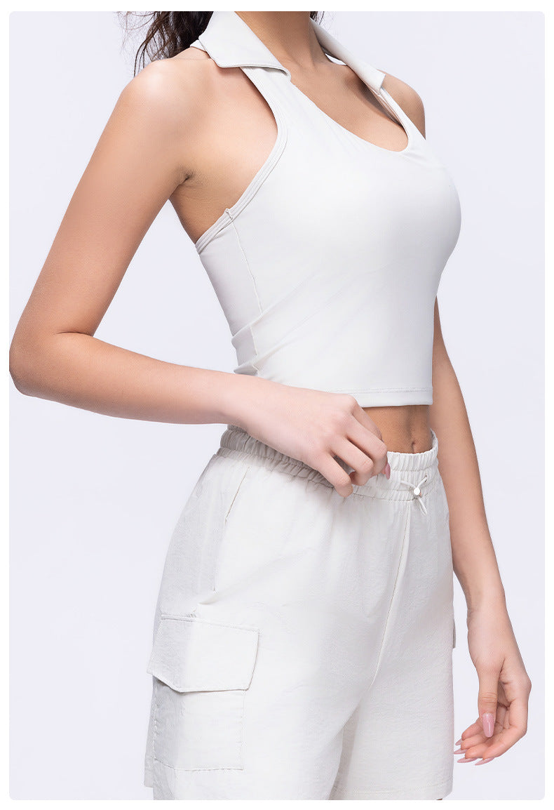 Polo U Neck Racer Back Sports Top