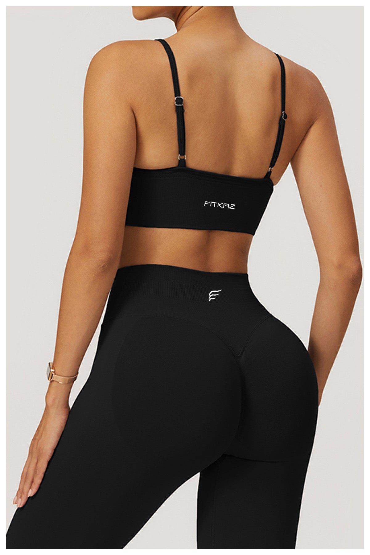Seamless Knitted Deep V Classic Sports Bra