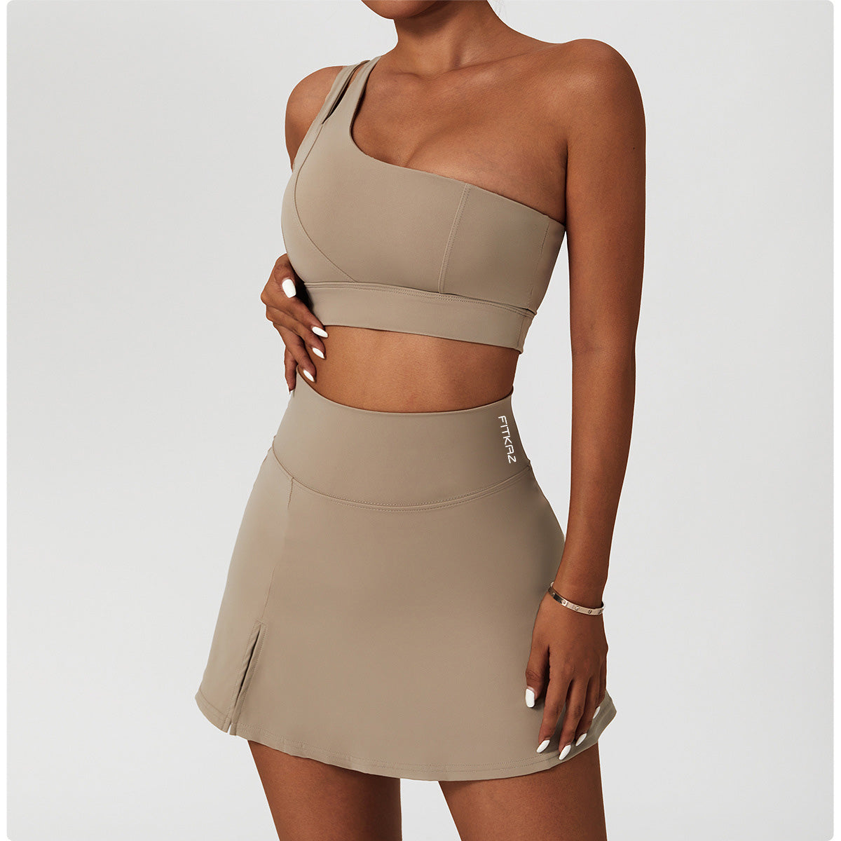 High Waist A Shape Mini Slit Build-in Sports Skirts