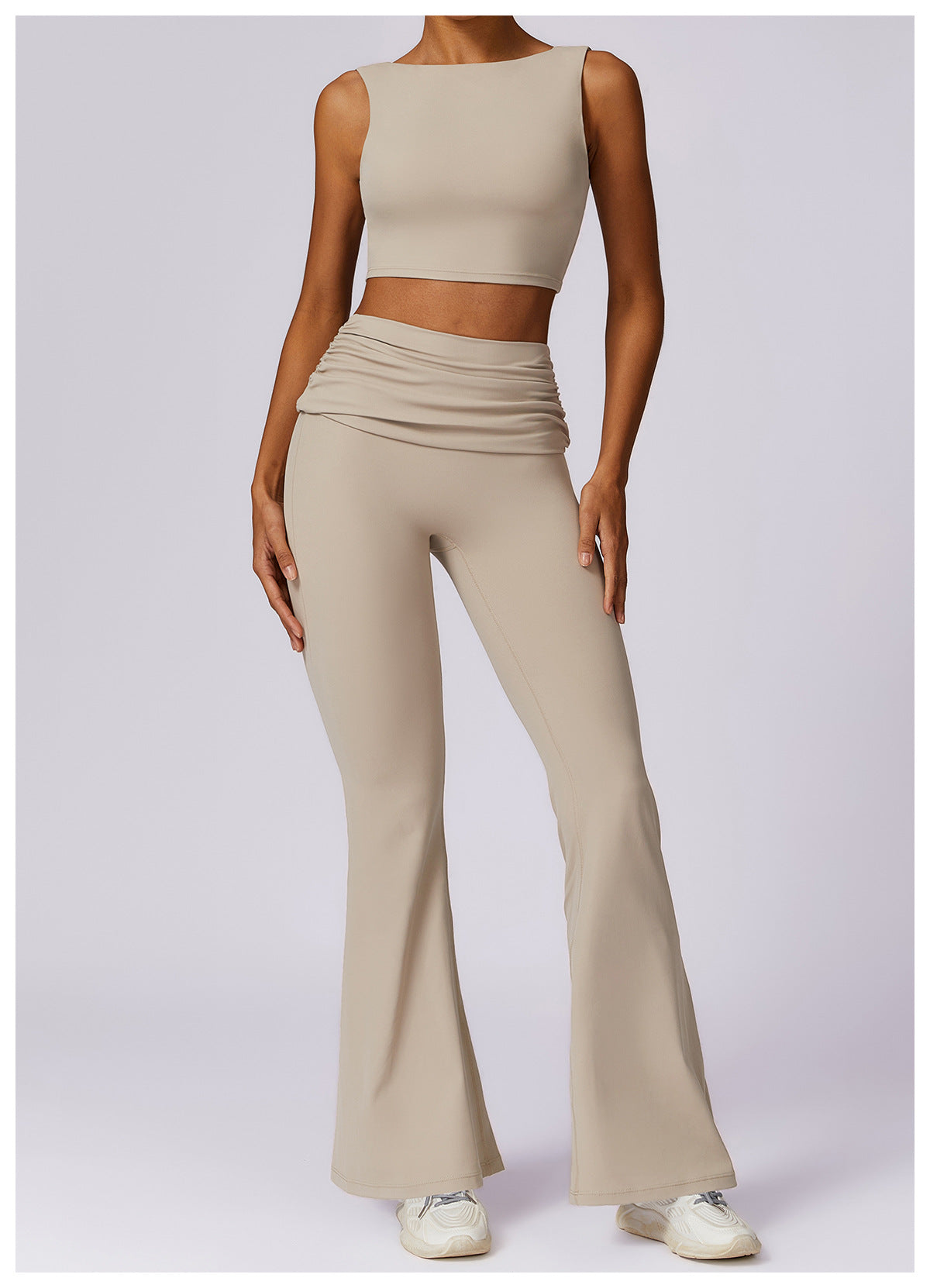 Total Backless Flat Neck Casual Sports Top