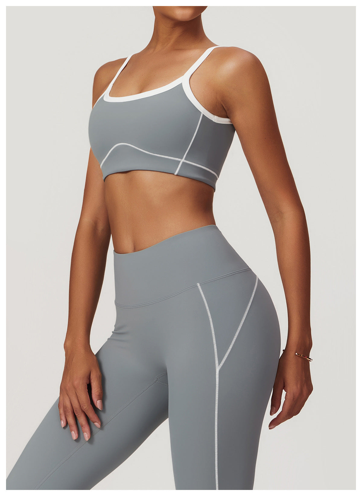 Skin Touch White Doodle Lines Sports Bra