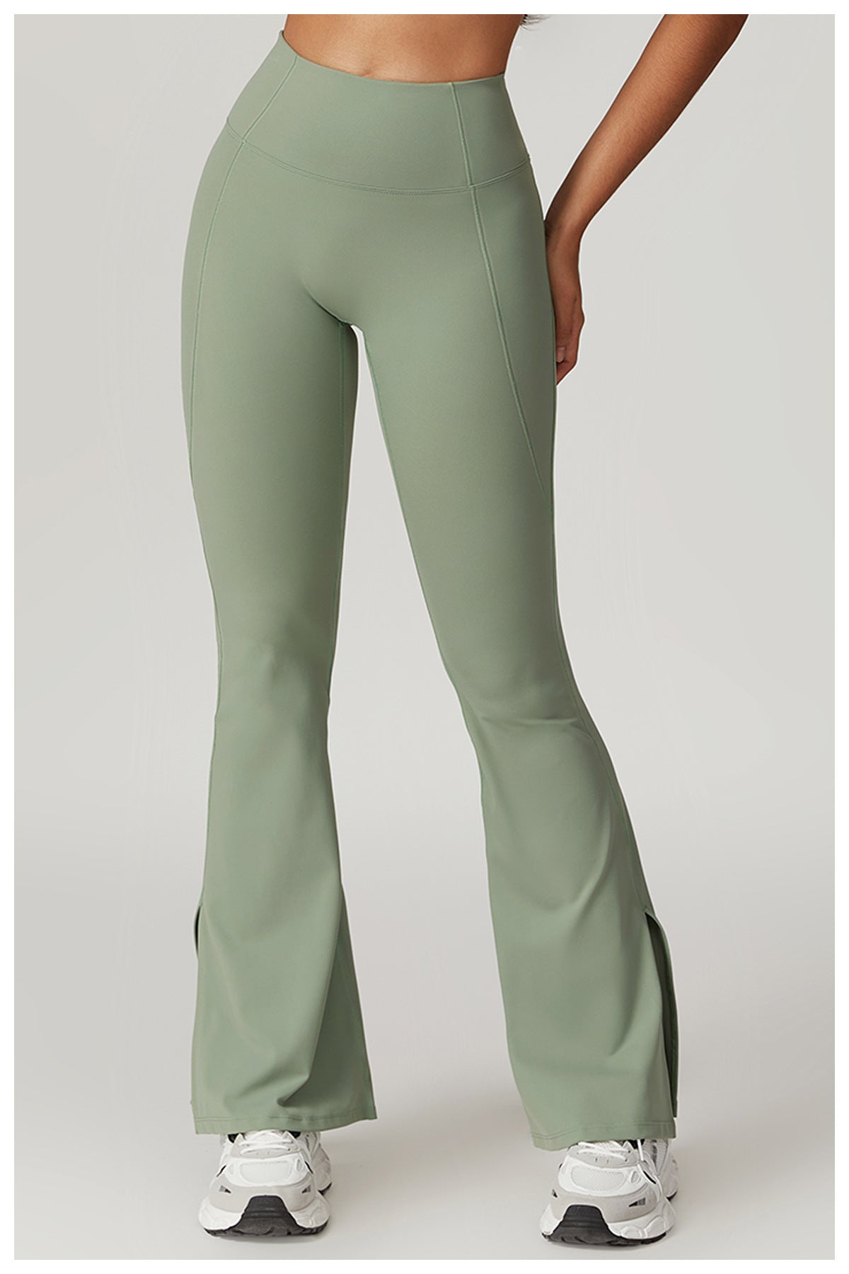 High Waist Casual Splicing Cloudy Touch Boot Cut Sports Pants