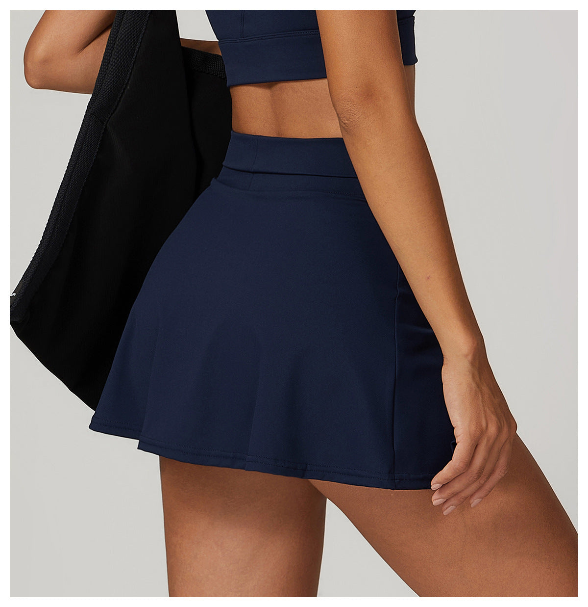 High Waist A Shape Mini Slit Build-in Sports Skirts