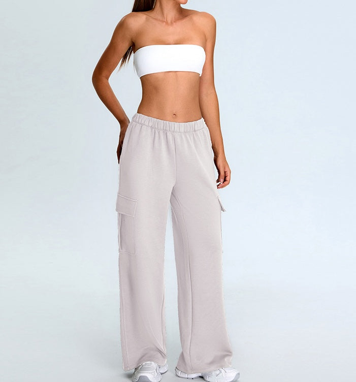 Soft Touch Winter Pockets Loose Straight Cut Sports Pants