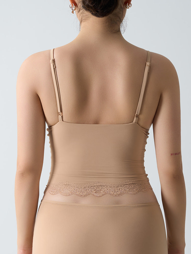 Feather Skin Touch Lace Camisole Tank Top (No Pads)