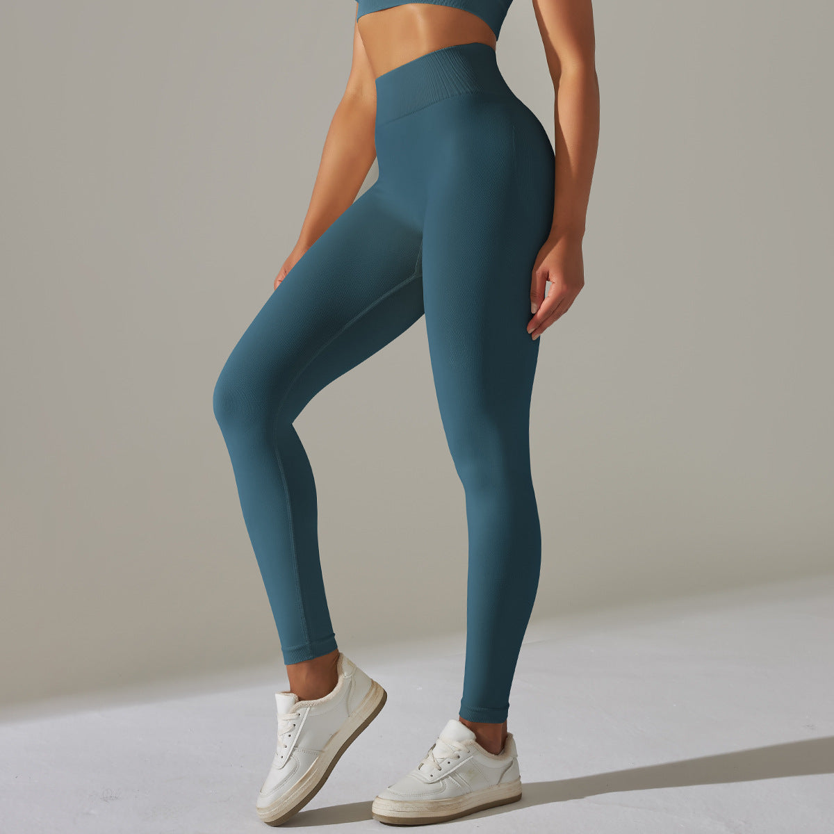 Happy Price Series Vertical Line Stretchy 4 Piece Sports Set