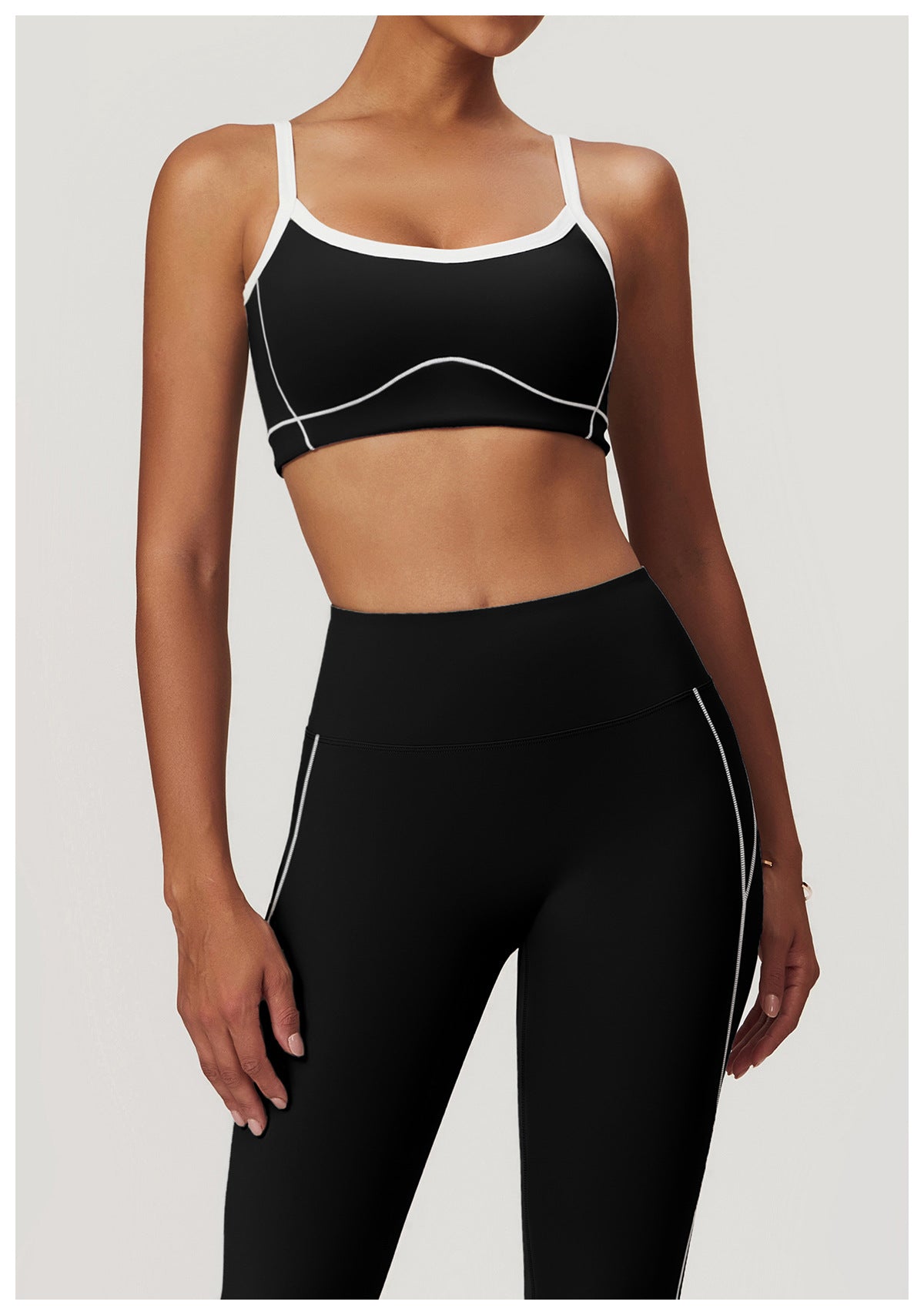 Skin Touch White Doodle Lines Sports Bra