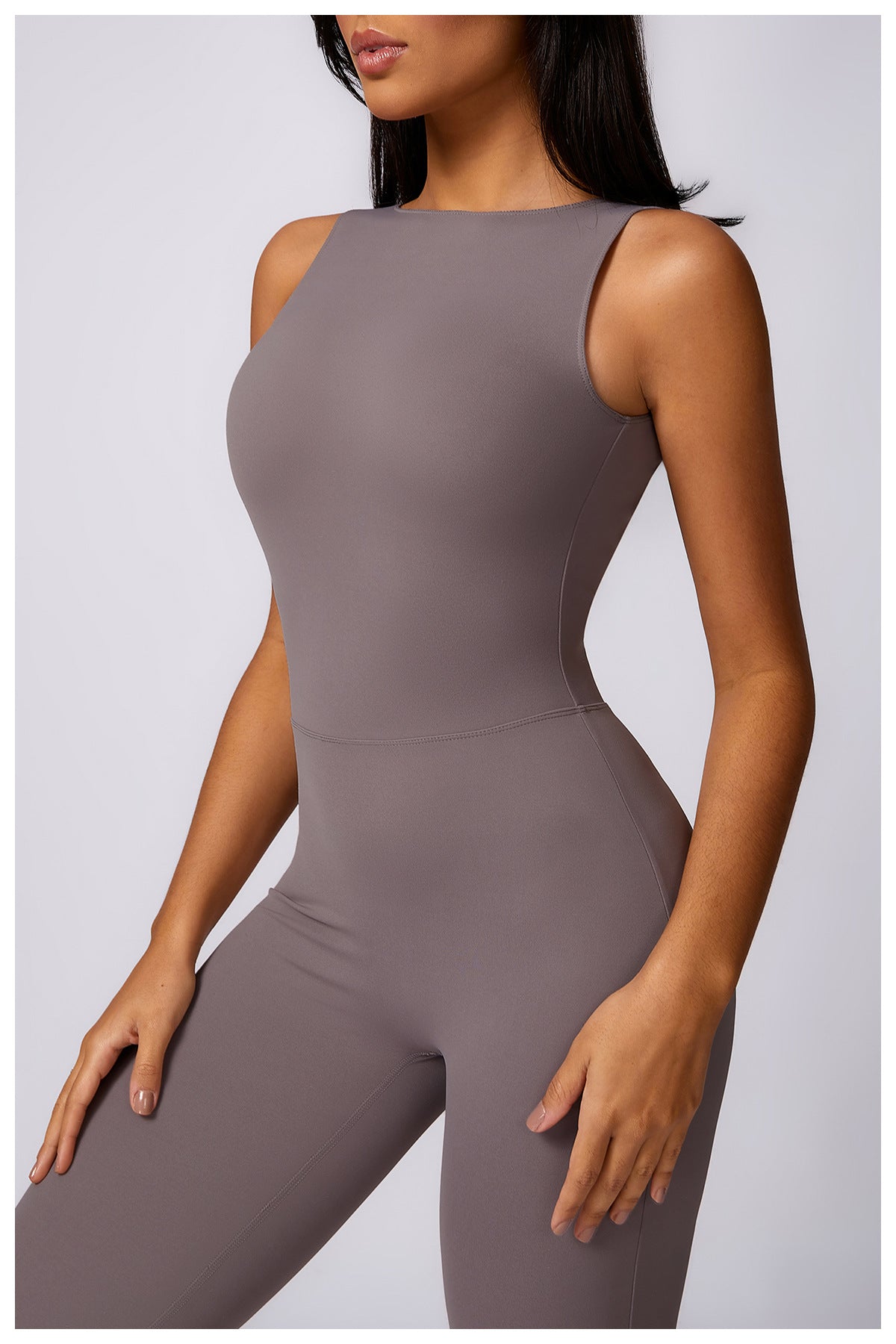 Casual Light Boot Cut Back Beauty One Piece Jumpsuit (No Pads)