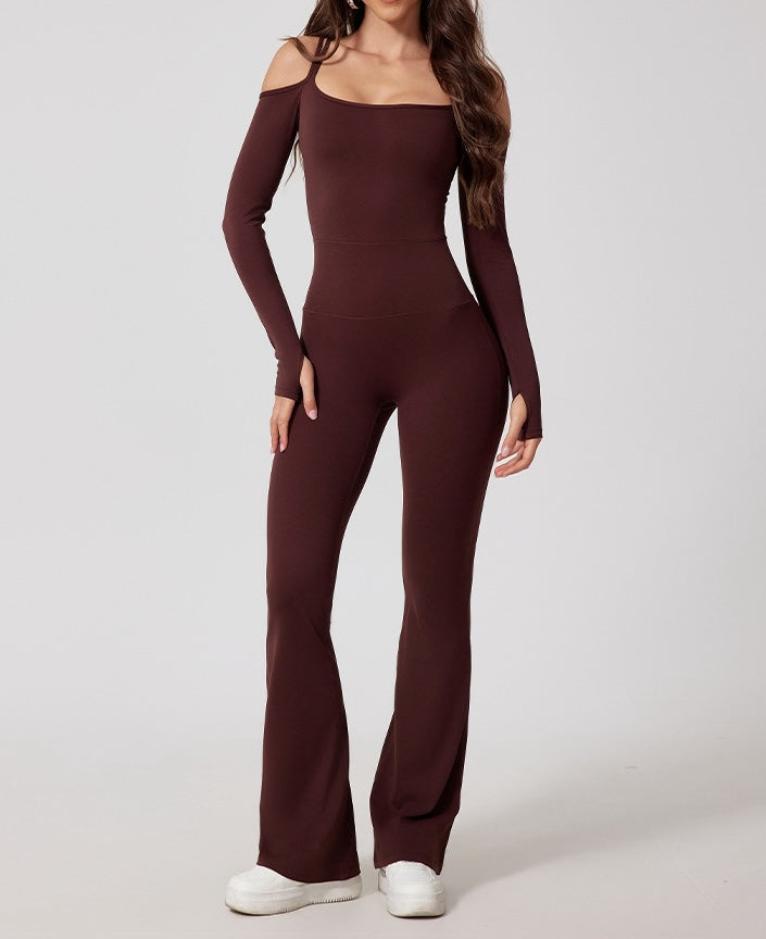 Flash Sale - Off Shoulder One-Piece Boot Cut Jumpsuit