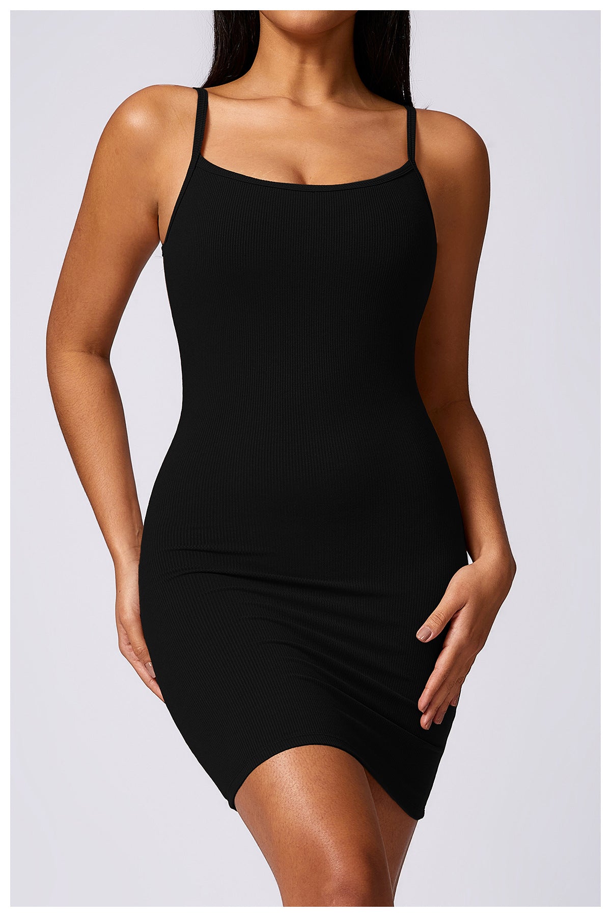 Basic Beauty Slim Fit Thin Straps Back Beauty Slip Dress