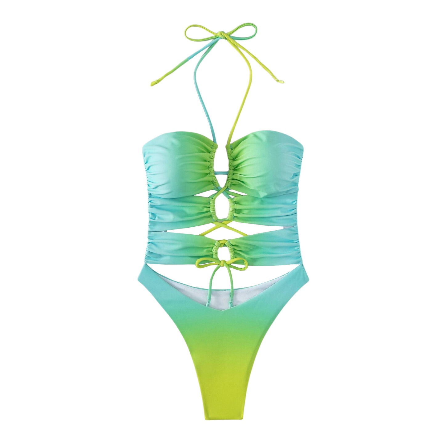 Mermaid Series Hollow Wrap One-Piece Swimsuit Bikini