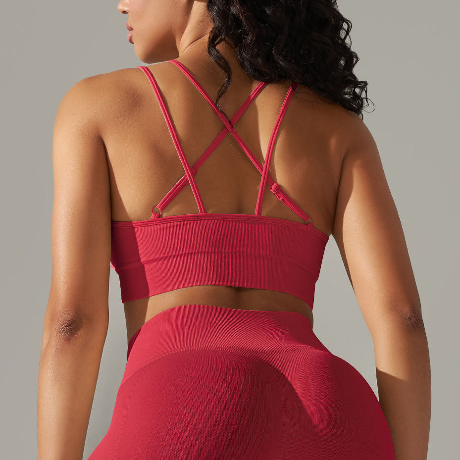 Happy Price Series Vertical Line Stretchy 4 Piece Sports Set