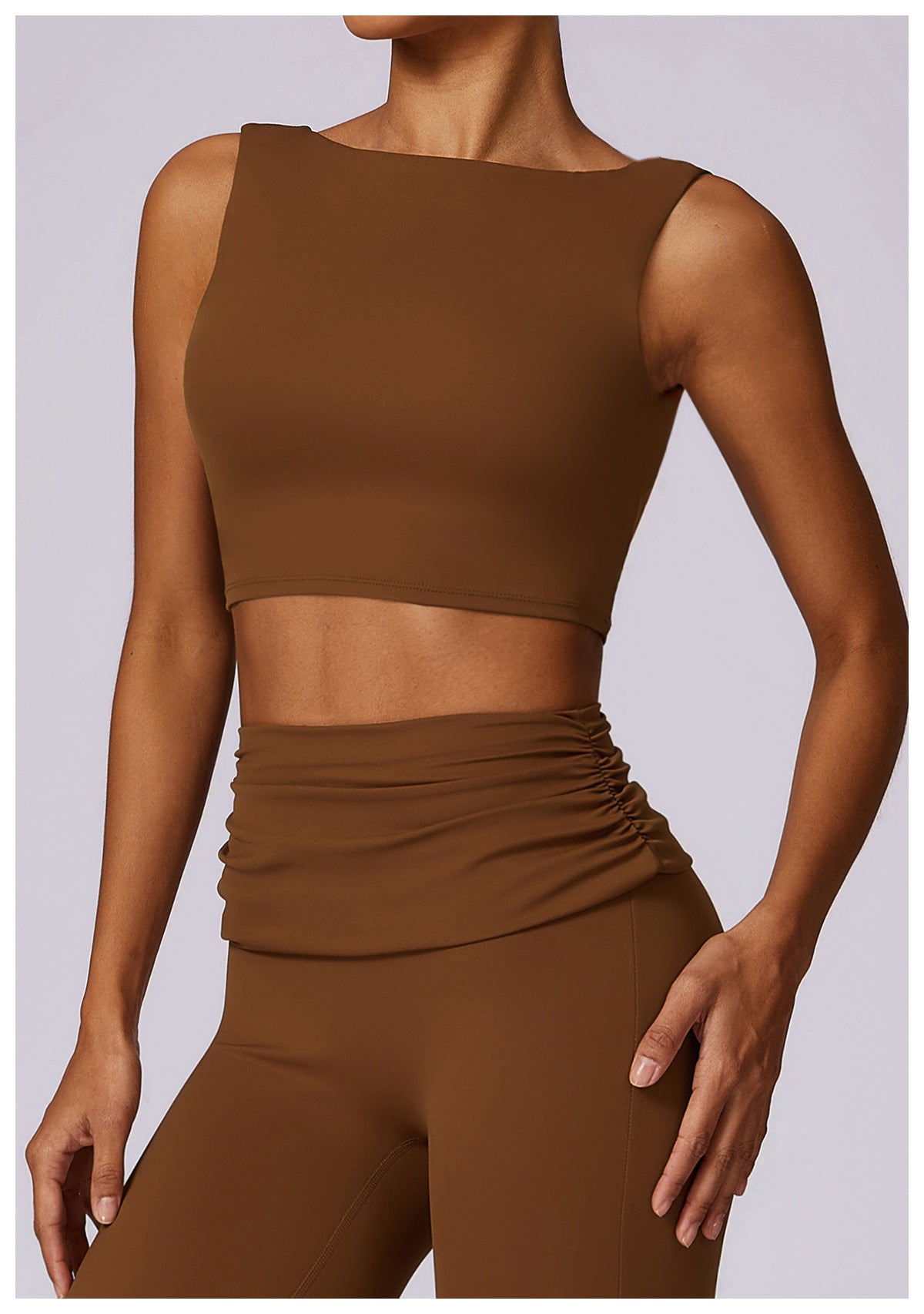 Total Backless Flat Neck Casual Sports Top