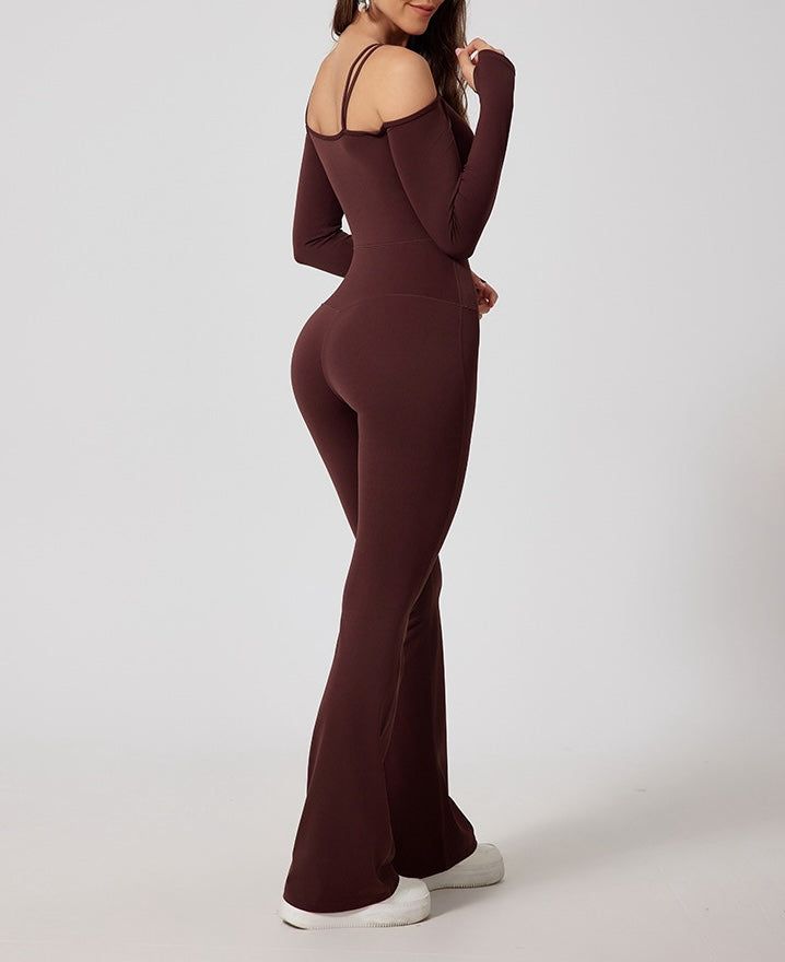 Flash Sale - Off Shoulder One-Piece Boot Cut Jumpsuit