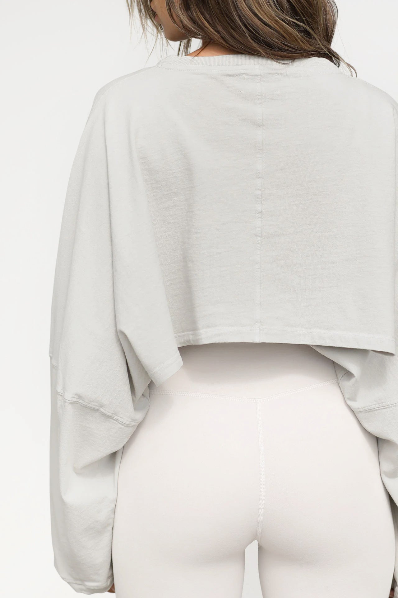 Puffy Long Sleeves Round Neck Crop Top
