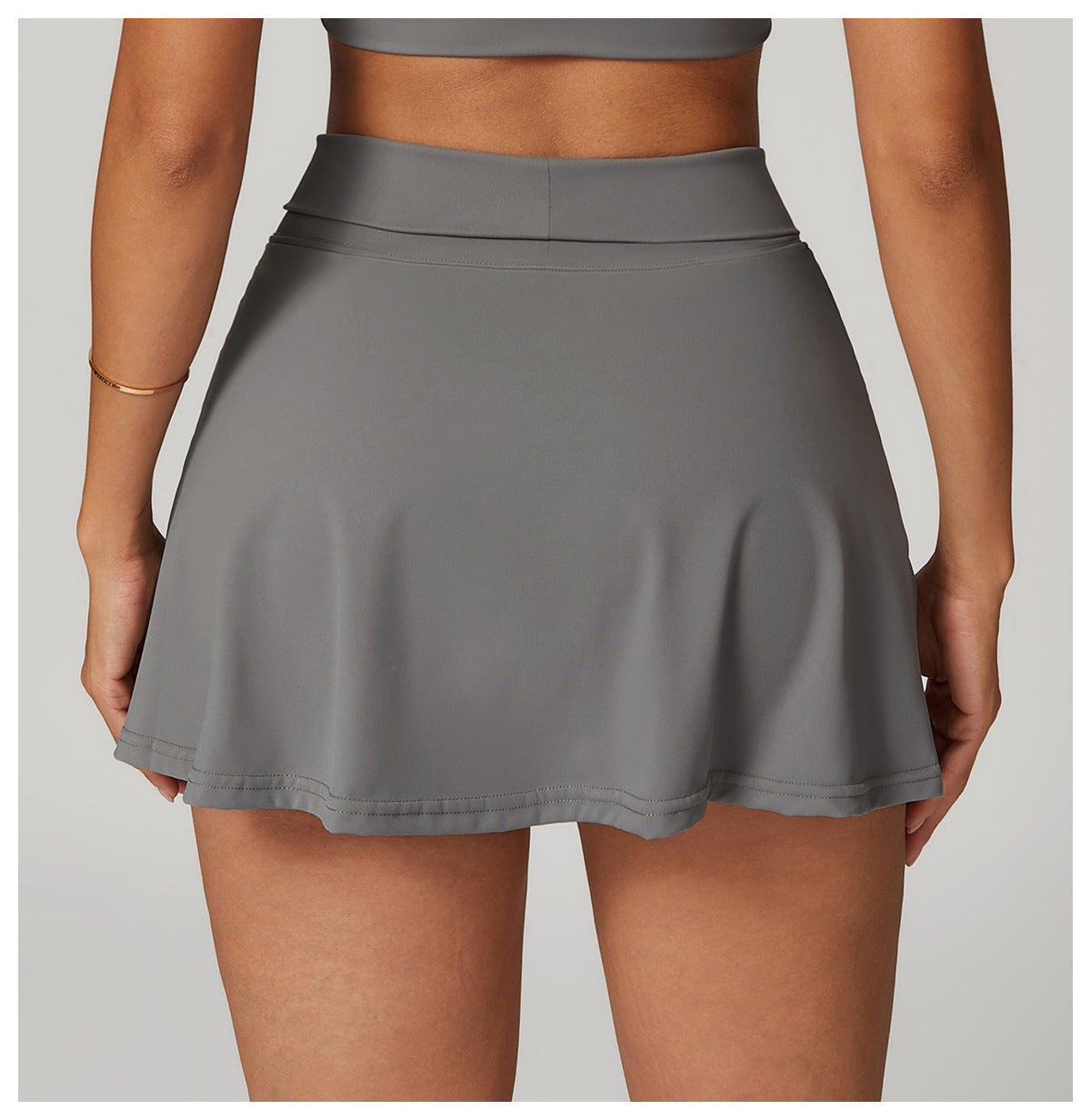 High Waist A Shape Mini Slit Build-in Sports Skirts