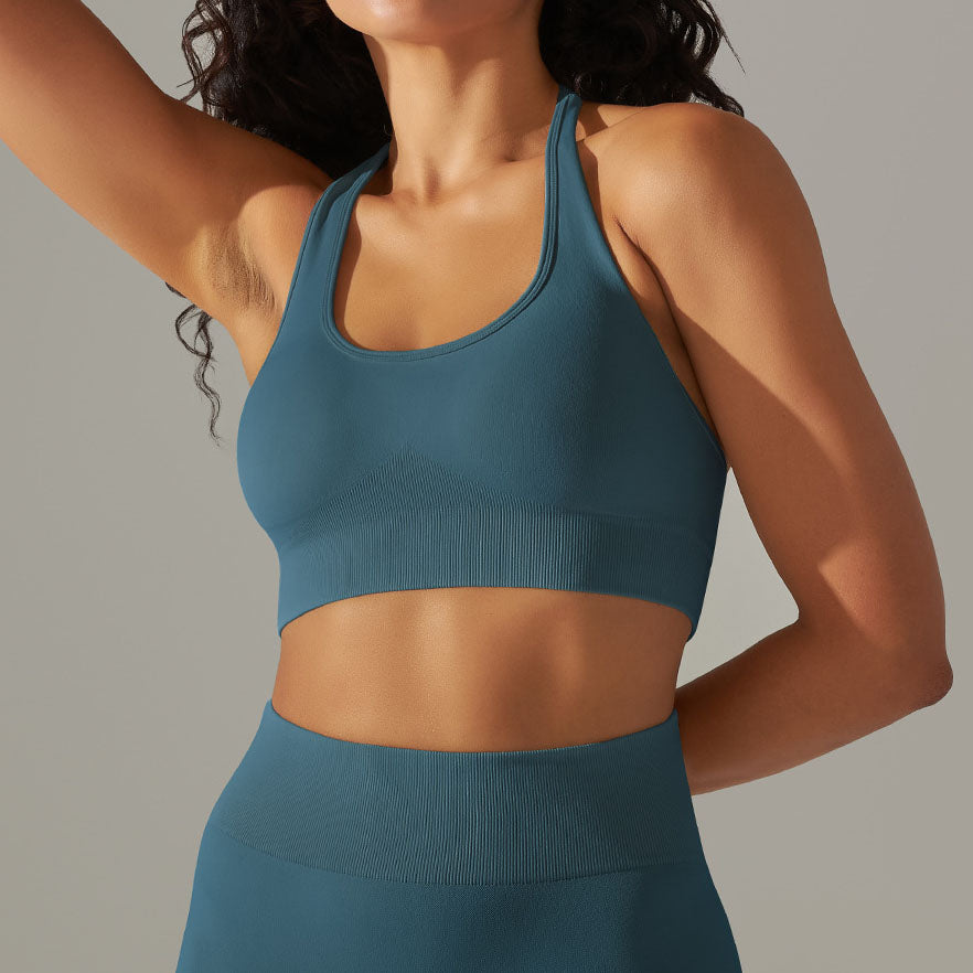 Happy Price Series Vertical Line Stretchy 4 Piece Sports Set