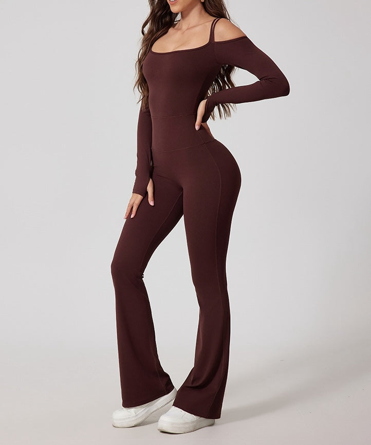 Flash Sale - Off Shoulder One-Piece Boot Cut Jumpsuit