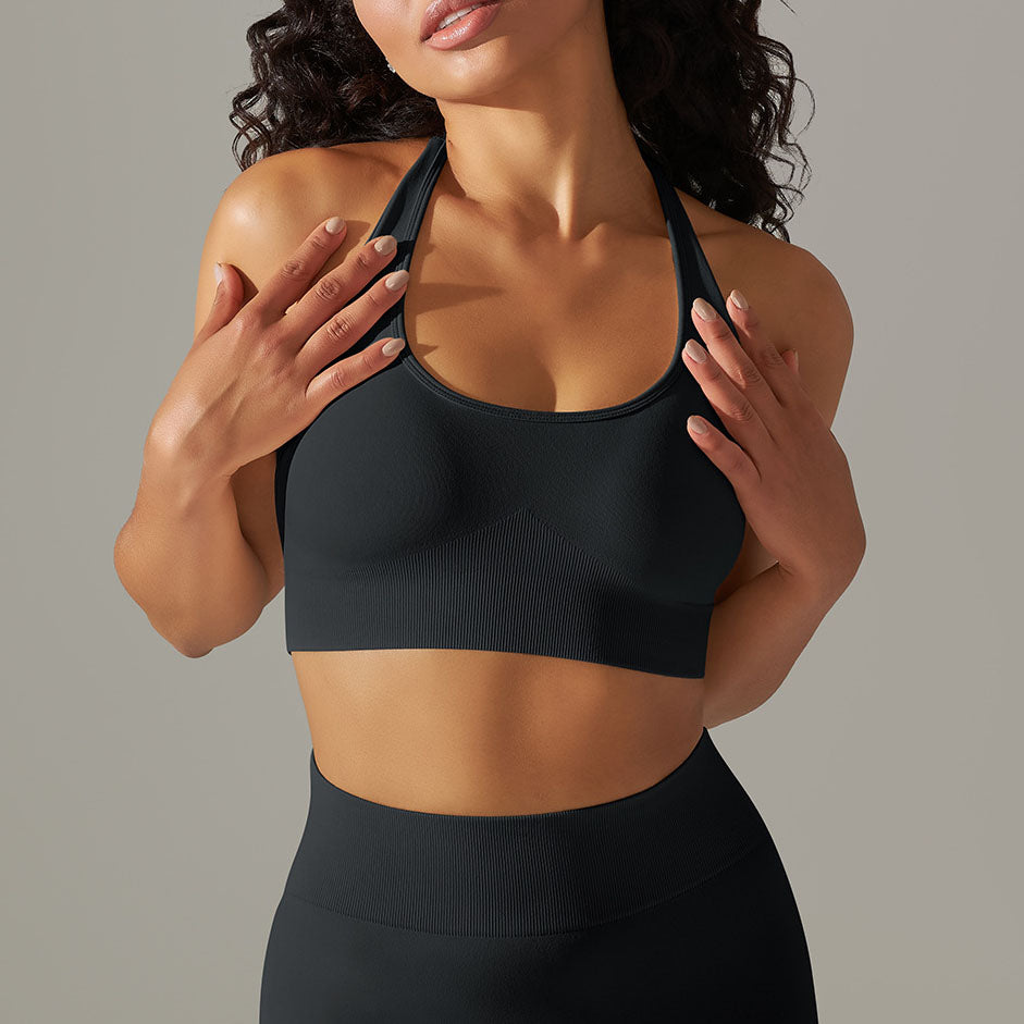 Happy Price Series Vertical Line Stretchy 4 Piece Sports Set