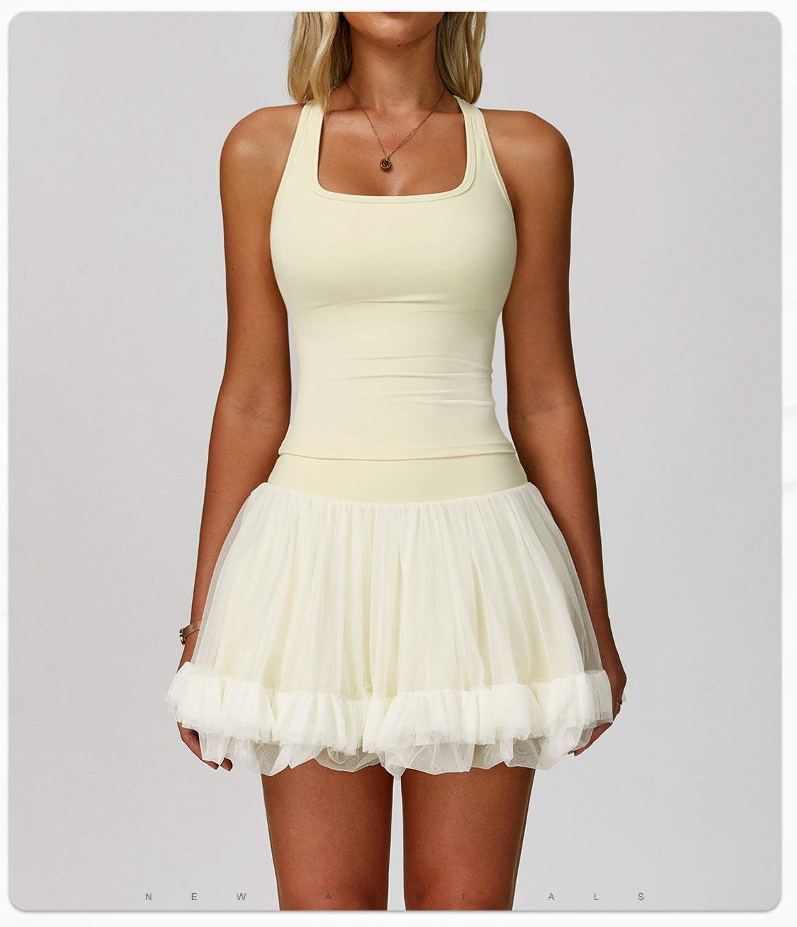 Square Neck Push Up Racer Back Sports Tank Top