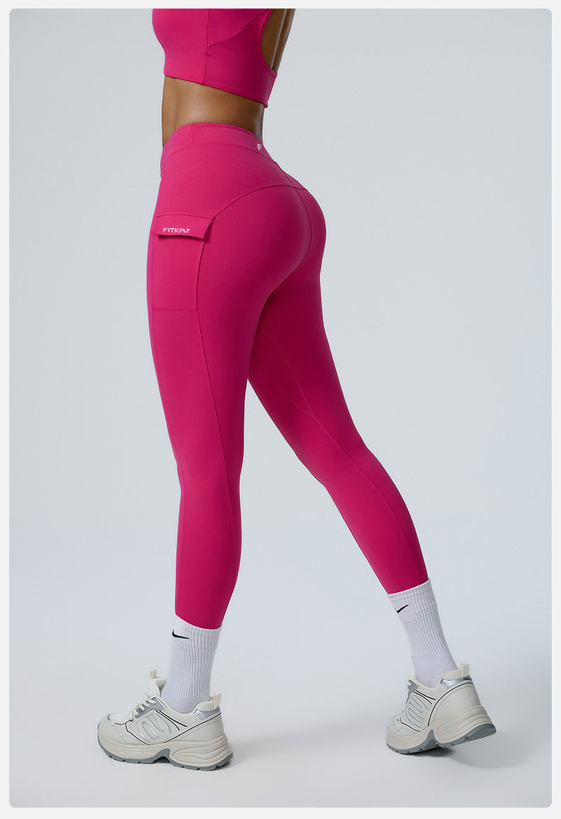 Two Side Pockets Sharp Cut Sports Leggings