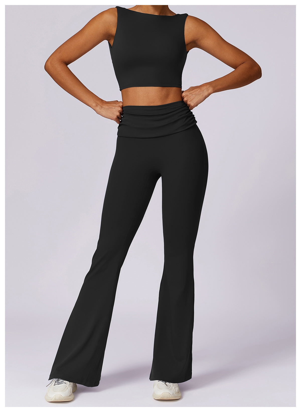 Total Backless Flat Neck Casual Sports Top