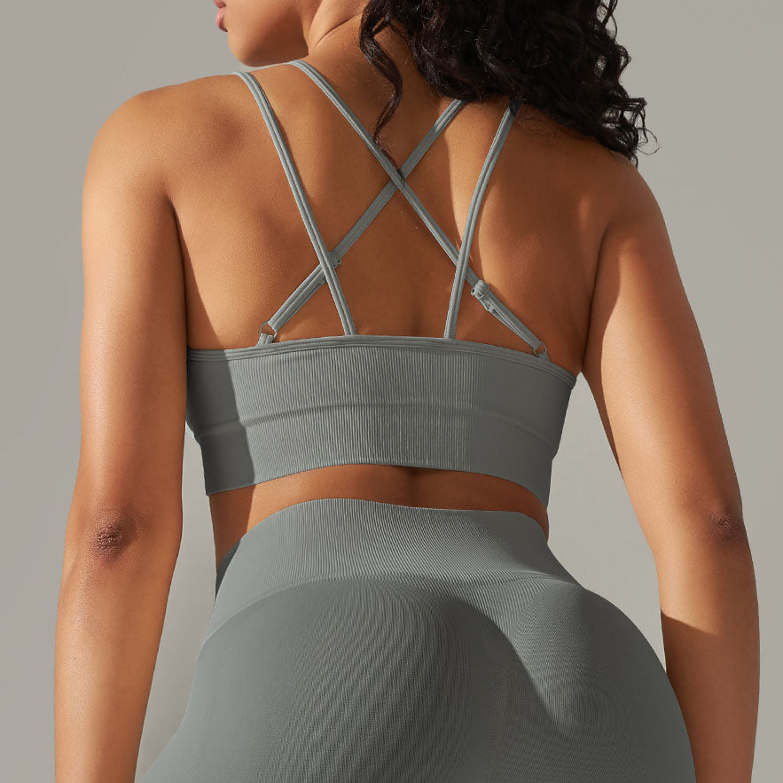 Happy Price Series Vertical Line Stretchy 4 Piece Sports Set