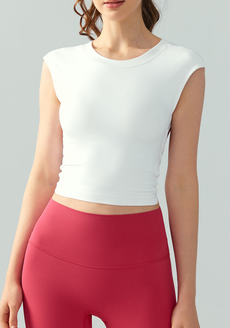 Round Neck Total Backless Casual Sports Bra Top